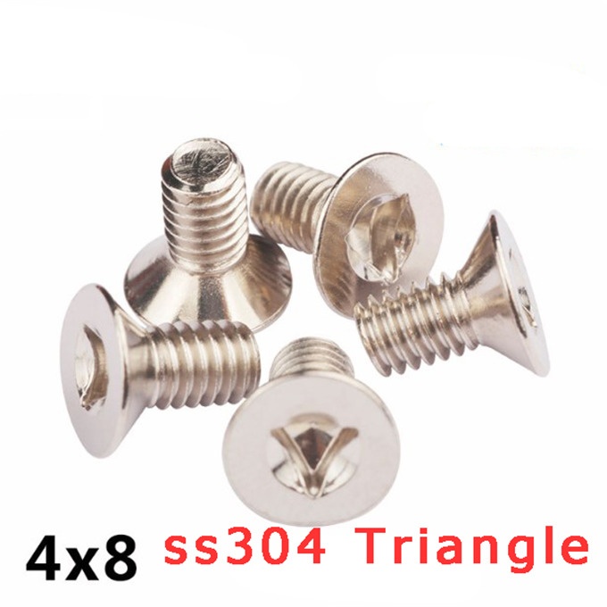 Stainless steel 304 316 Triangle driver flat head micro and miniature screws