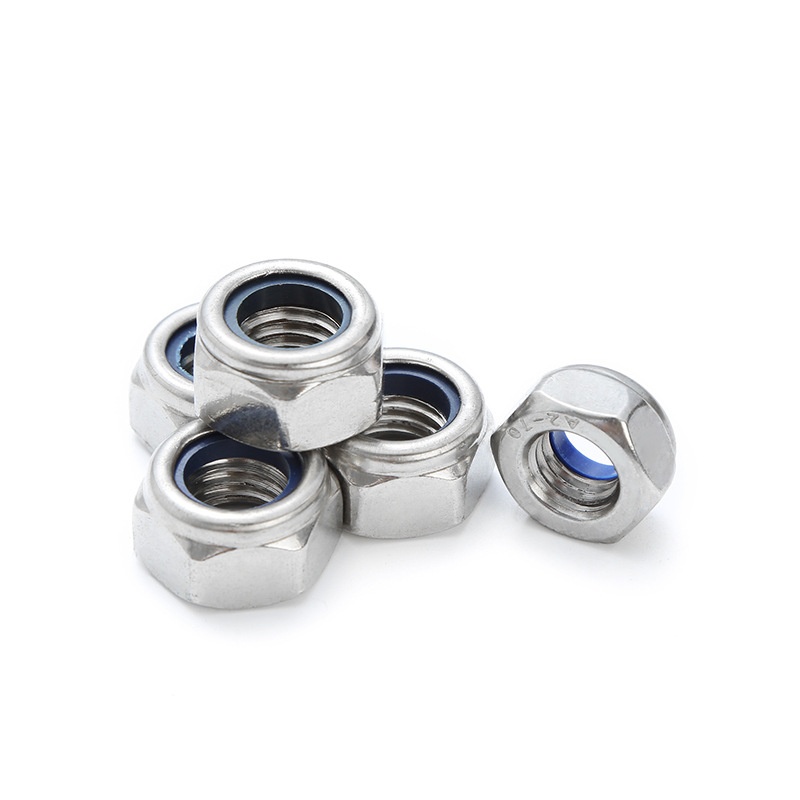 Din982 din985 304 Stainless Steel Nylon self- locking Insert hex Nut M30 M42 Black hex Nylon Insert Lock Nuts
