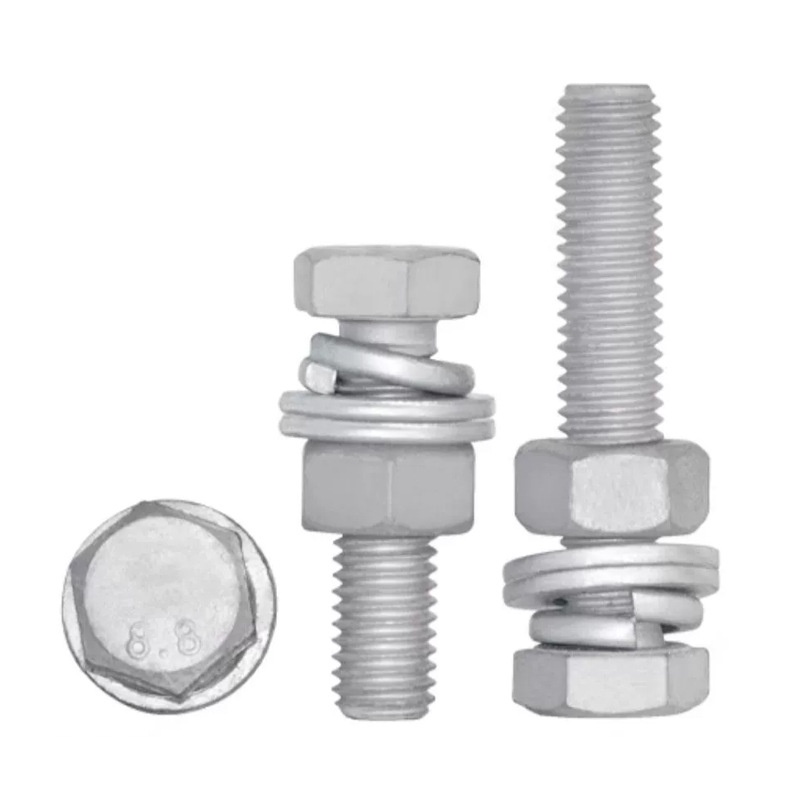 hex bolt with nuts flat washer spring washer