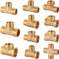 industrial cnc Brass Compression Fitting Pipe Connector Tee