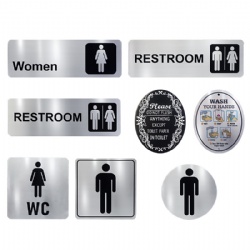 stainless steel Restroom Sign Prohibition/Warning Sign